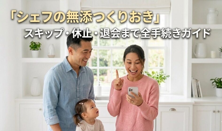 シェフの無添つくりおきスキップ・休止・退会手続きガイド